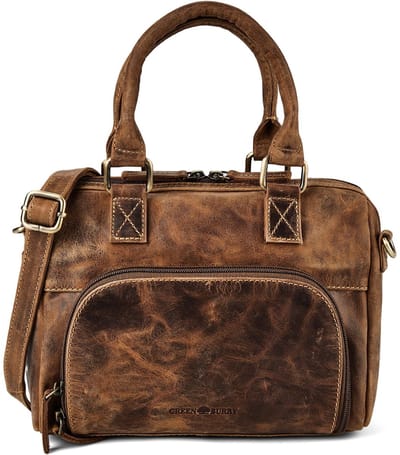 GREENBURRY schoudertas handtas Vintage Crossbody Bag Brown bruine