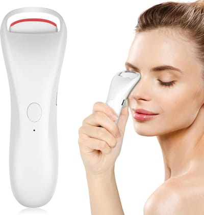 LISM-Verwarmde wimperkruller, elektrische wimperkruller met siliconen verwarmingskussen, 2 verwarmingsstanden, draagbare wimperkruller.