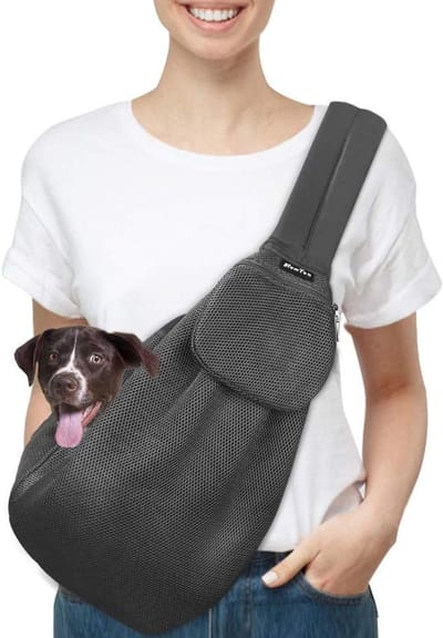 Comfortabele Hondendrager Schoudertas voor Kleine Honden en Puppy's - Grijs