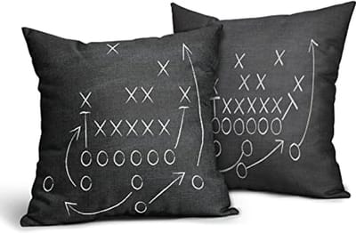 Decoratieve Kussenslopen Set van 2 - Tactiek en Schoolbord Design Katoen en Linnen 50x50 cm voor Woonkamer en Slaapkamer
