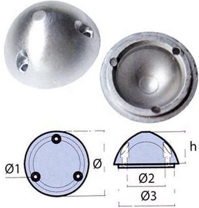 Tecnoseal Variprop-schroefanode Zilver 67 mm