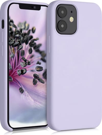 kwmobile telefoonhoesje geschikt voor Apple iPhone 12 mini - Hoesje met siliconen coating - Smartphone case in lila wolk