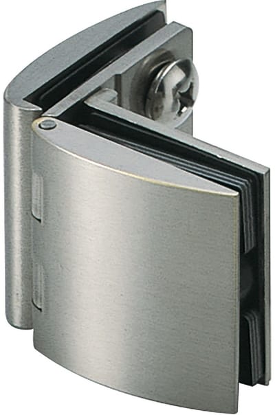 Scharnier binnenliggend zonder vergrendeling glas - glas, scharnier voor glas/acryldeuren, messing mat