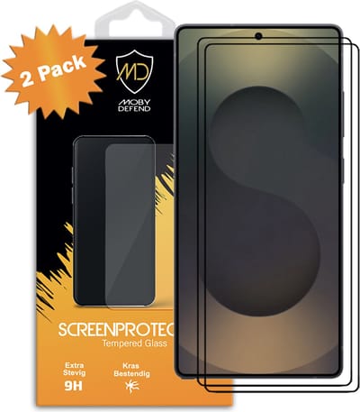2-Pack MobyDefend Screenprotectors - Geschikt voor Samsung Galaxy S25 Ultra - Screensavers Met Zwarte Randen - Gehard Glas