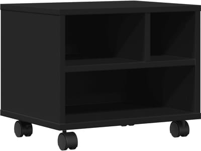 Printerkast met Wielen - Bureau Organizer - Werkplek Organiseren - Vochtbestendig Materiaal - 41x32x34.5 cm - Zwart