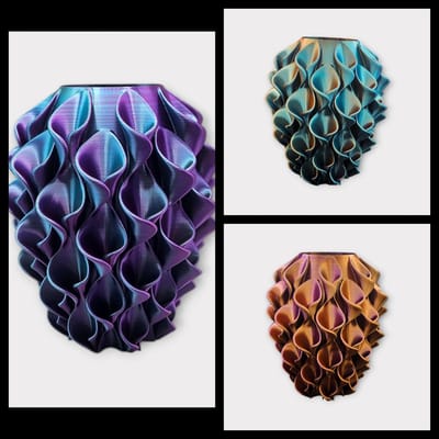 Layerzz - trendy vaas Florea - droogbloemen en zijdebloemen -uniek- meerkleurig- goud blauw paars 25 cm