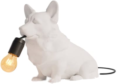 Fiastra Corgi tafellamp - hondenlamp - wit - E14 - 30 x 18 x 25 cm