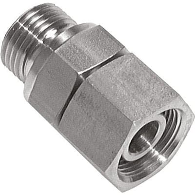 14S & M20x1.5 RVS Rechte Draaidoorvoer Buitendraad 630bar FKM O-ring en Afdichtconus Verstelbaar ISO 8434-1