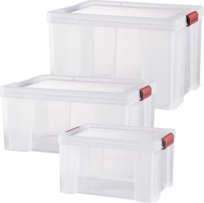 Paperflow CLIP'N STORE opbergdoos 17 l, transparant, met deksel, BPA-vrij, geschikt voor levensmiddelen