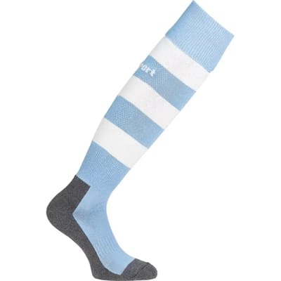 Uhlsport Team Pro Essential Stripe Voetbalkousen - Hemelsblauw / Wit | Maat: 28-32