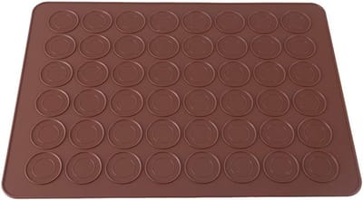 Macaron mat set voor het bakken van 48 macarons, inclusief 48 bakvormpjes, 39 x 28.5 cm, ideaal voor thuisbakken en patisserie