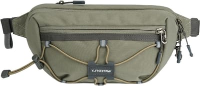 Stijlvolle heuptas voor heren en dames: kleine anti-diefstal tas met RFID-bescherming, ideaal voor wandelen, reizen en hardlopen, lichtgrijs-groen, 23 x 13 x 5 cm
