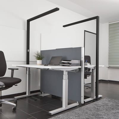 Arcchio LED kantoor vloerlamp Jolinda, zwart, 4000K, sensor