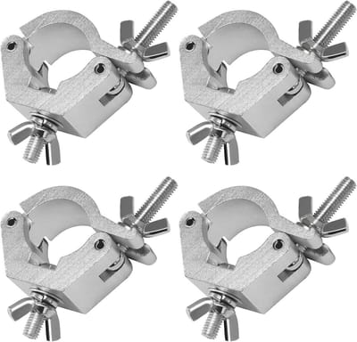 Aluminium Steigerklemmen Verstelbaar voor Podiumverlichting - Robuuste C-Klemmen 4-Pack Zilver