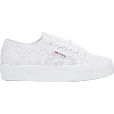 Superga Dames/Dames 2740 Bloem Macrame Trainers (Totaal Wit)