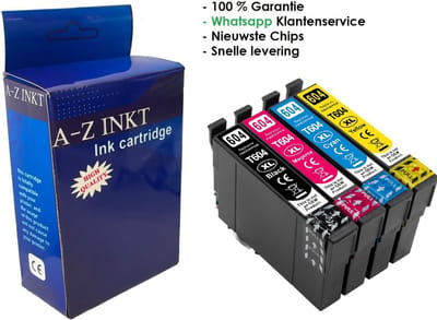 Atotzinkt premium huismerk voor Epson 604XL, Epson 604 multipack van 4 kleuren Hoge capaciteit voor Epson Expression Home XP-2200 XP-2205 XP-3200 XP-3205 XP-4200 XP-4205 Workforce WF-2910 WF-2930 WF-2935 WF-2950