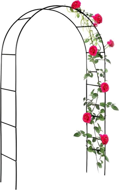 Groene metalen rozenboog 240 cm - Tuinboog voor klimplanten en rankplanten