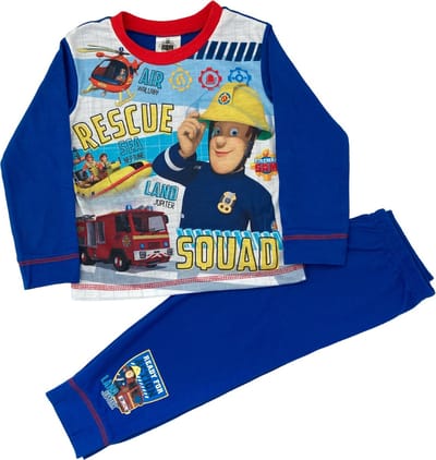 Brandweerman Sam Pyjama - Maat 86/92 - Fireman Sam - Kinderpyjama - Blauw