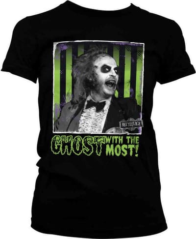 Beetlejuice Dames Tshirt -S- Ghost With The Most Zwart