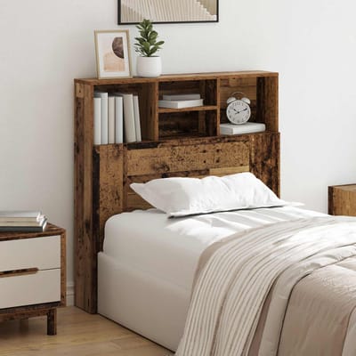 vidaXL - Hoofdeinde - Kast - Oudhout - 100 - x - 19 - x - 103,5 - cm - Bewerkt - hout