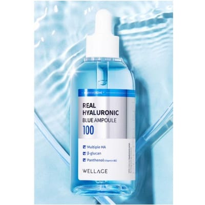 WELLAGE Echte Hyaluronzuur Blauwe Ampul Diep Hydraterend Verzorgend Gezichtsserum 100ml 1 Pack (100ml)