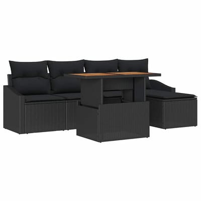 vidaXL - Tuinbank - Set - 6 - st - Zwart - en - Bruin