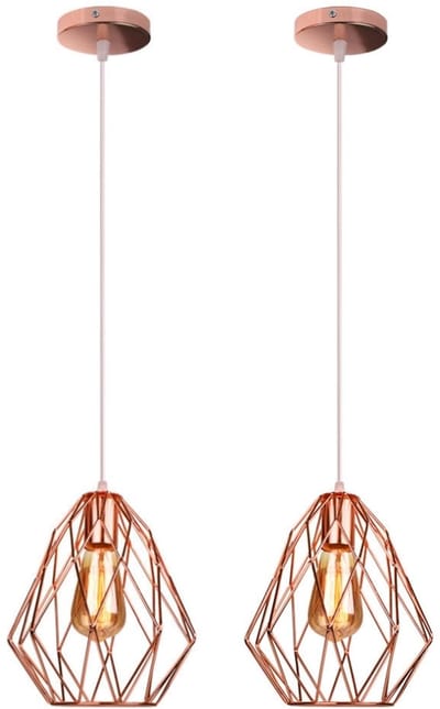 2 Stuks Hanglamp Eetkamer E27 Hanglampen Industrieel Slaapkamer Binnen Plafondlamp Roze