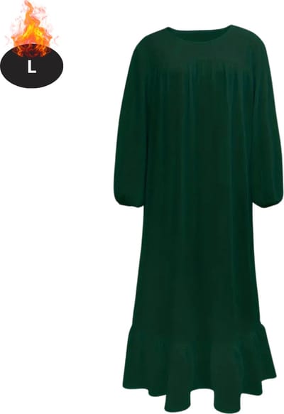 Bovista Islamitische Kleding - Djellaba Dames - Moslim Kleding - Arabisch Dames Kaftan - Alhamdulillah - Donkergroen L