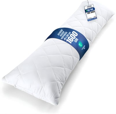 DnA® Kniekussen - Kniekussen Voor In Bed - Kniekussen Voor In Bed Zijslapers - Wit - 145cm x 40cm x 1cm