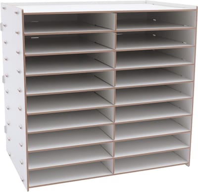 Bureau opbergvakken - Documentenhouder brievenbak - Bureau organiseren - 18 vakken - 518 x 33 x 49 cm - Wit