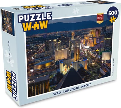 Puzzel Stad - Las Vegas - Nacht - Legpuzzel - Puzzel 500 stukjes