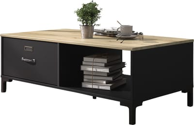 Manchester Salontafel Met Lade - Eikenlook en Zwart