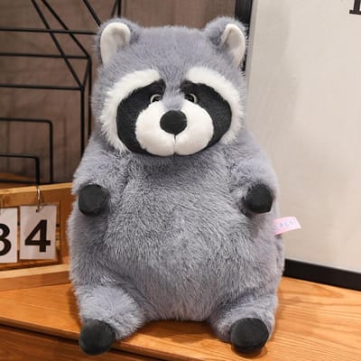 Super Zacht 20-45cm Dikke Wasbeer Pluche Pop Grijs Rond Dier Speelgoed Kerstcadeau Voor Kinderen Jongens Meisjes about 20cm gray
