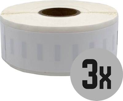 DULA Dymo Compatible labels - Wit - 1933081 - 2112285 - Duurzame magazijnetiketten - 3 rollen - 89 x 25 mm - 350 labels per rol