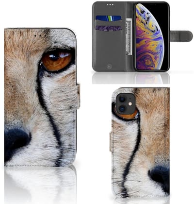 Boekhoesje voor Apple iPhone 11 Telefoonhoesje met Pasjes Cheetah