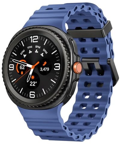 By Qubix - smartwatch bandje - Compatible Samsung bandje - Marine siliconen band - Saffierblauw - Geschikt voor Samsung Galaxy Watch 9 (40/44mm) - Watch 8 (40/44mm) - Watch 8 Classic (46mm)