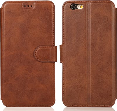 Bookcase Geschikt voor Apple iPhone 6 / 6s - Donkerbruin - Pasjeshouder - Portemonnee