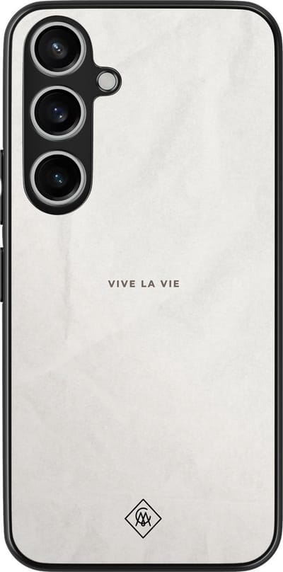 Casimoda® hoesje - Geschikt voor Samsung Galaxy A35 5G - Vive La Vie - Zwart TPU Backcover - Tekst - Grijs