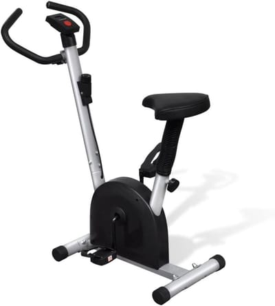 Hometrainer – Fitnessfiets – Cardiofiets – Fitnessapparaat – Hometrainerfiets – Compact Formaat – Verstelbaar Zadel – Stil Bandoverdrachtssysteem – Draagvermogen 100 kg – Zwart