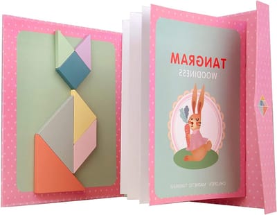 Magnetisch Tangram Houten Puzzelspel voor Kinderen - Educatief Speelgoed voor Mentale Oefening en IQ Ontwikkeling - Perfect Cadeau voor Verjaardagen en Reizen