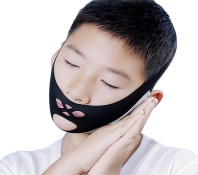 Mond Ademhaling Correctieband – Voorkomt Snurken & Open Mond Slapen, Ondersteunt Adenoïdvergroting en Gezichtsvorming, Voor Kinderen en Volwassenen - Zwart - Maat S