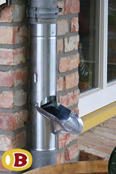 regenton vulautomaat/overloop zink met klep + bladvanger 80 mm