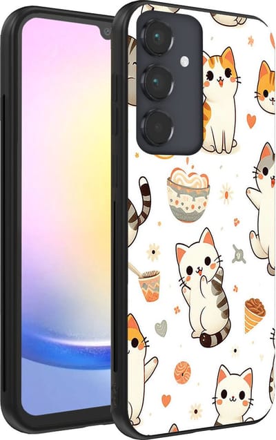 Smartphonica Telefoonhoesje geschikt voor Samsung Galaxy A25 met katten opdruk - TPU backcover case cat design geschikt voor Samsung Galaxy A25
