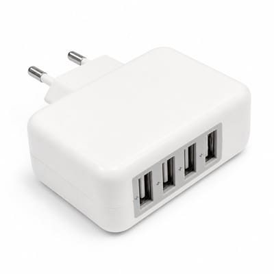 Gebra 4 Poorts USB Oplader 4.5A – Snellader met Smart IC – 4x USB Charger – Universele Adapter 220V – Wit