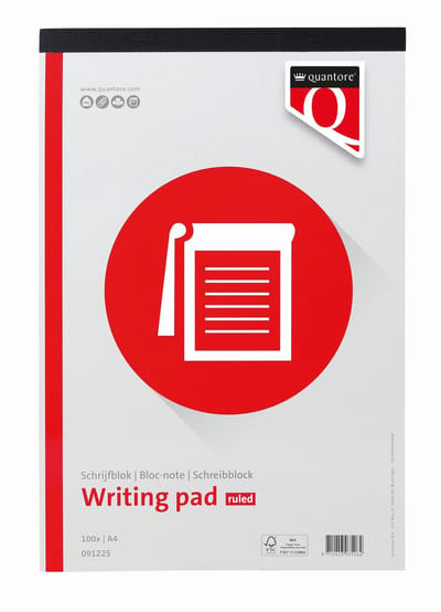 SCHRIJFBLOK QUANTORE BASIC A4 GELIJND 5 Stuks