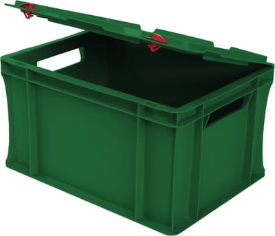 Alpac Stapelbak met deksel - Opbergbak - 400 x 300 x 240 mm - 20L - Groen