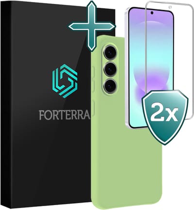 Hoesje Met 2x Screenprotector - Geschikt voor Samsung Galaxy A37 - Sterk & Shockproof - Telefoon Hoes - Back Cover - Siliconen Case - Groen