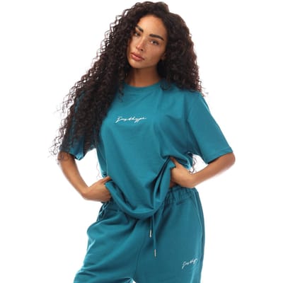 Hype Heren T-shirt van katoen met reguliere pasvorm (Teal)