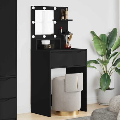 vidaXL - Slaapkamer - Toilet - Tafels - Zwart - 60 - x - 39,5 - x - 135 - cm - Bewerkt - hout