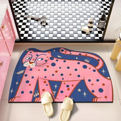 Cartoon Schattig Dopamine Stijl Schattig Huisdier Diatomeeënaarde Vloermat Badkamer Badkamer Absorberend Antislip Sneldrogend Voetmat 50 * 80Cm